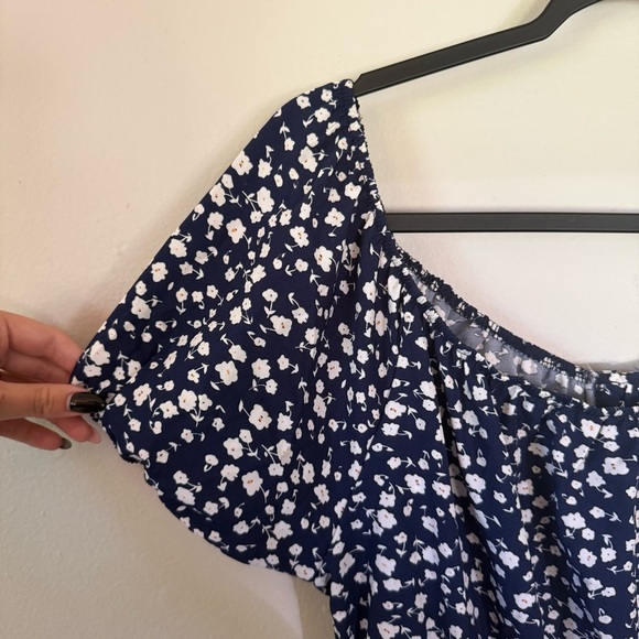 Boho Navy Summer Dress - Size Large - Picture 2 of 5